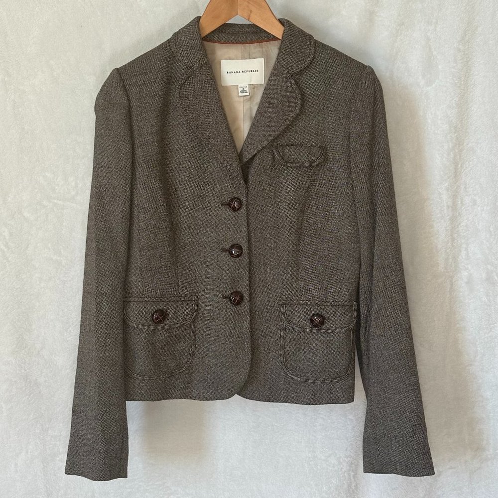 Banana Republic Tweed Stretch Blazer